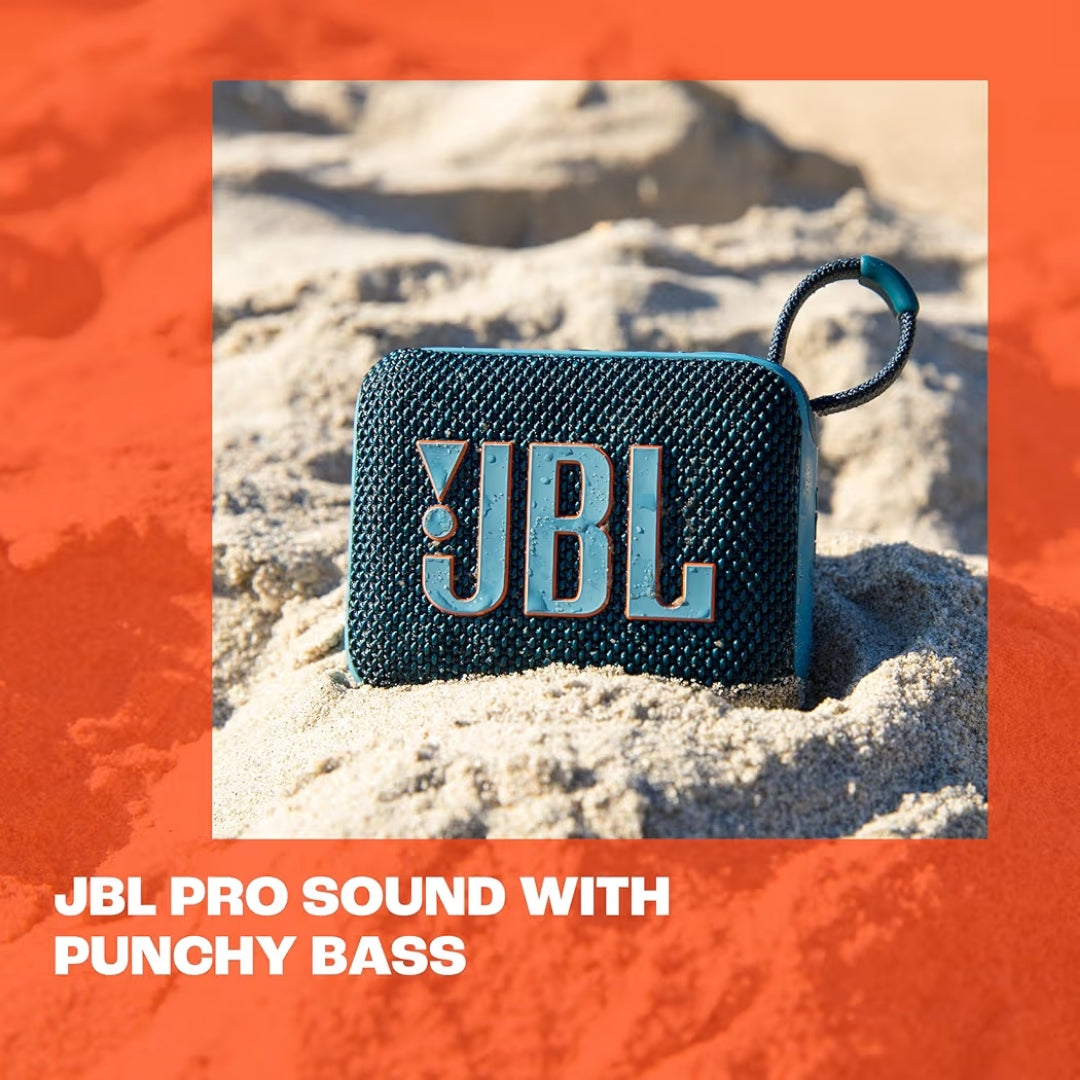 JBL Go 4, Wireless Ultra Portable Bluetooth Speaker, Pro Sound, Vibrant Colors, Water & Dust Proof, Type C (Without Mic, Black)