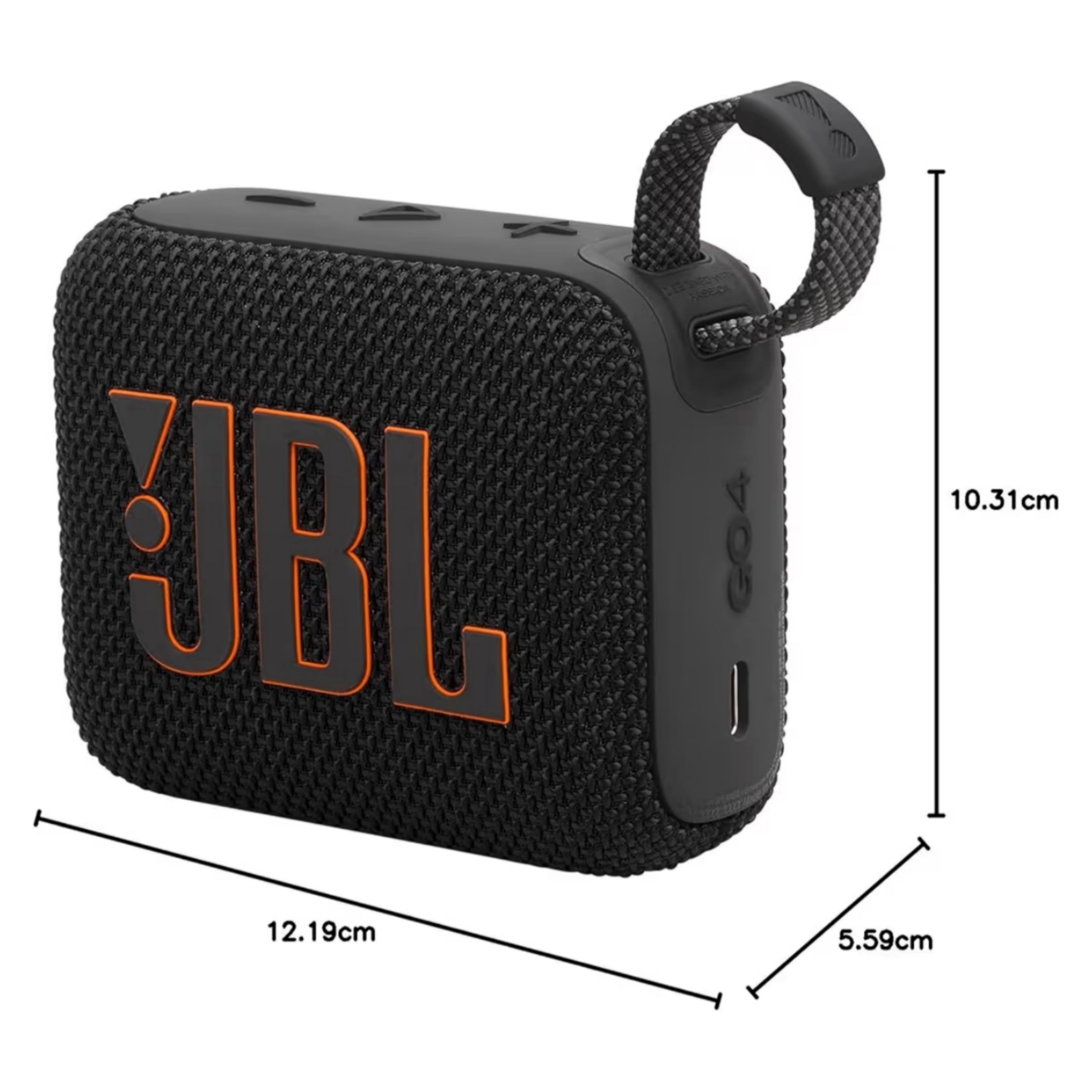 JBL Go 4, Wireless Ultra Portable Bluetooth Speaker, Pro Sound, Vibrant Colors, Water & Dust Proof, Type C (Without Mic, Black)