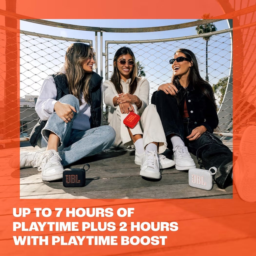 JBL Go 4, Wireless Ultra Portable Bluetooth Speaker, Pro Sound, Vibrant Colors, Water & Dust Proof, Type C (Without Mic, Black)